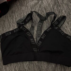 Nike Black Logo-Strap Sports Bralette